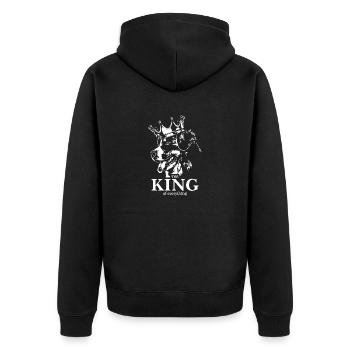 BERNESE MOUNTAIN DOG King dog saying dogs Wilsigns - Unisex Premium Organic Zip Hoodie - black - Back - Nico (187cm)