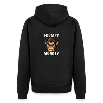 SINGE GRINCHEUX - Veste à capuche bio Premium Unisexe - noir - Dos - Nico (187cm)