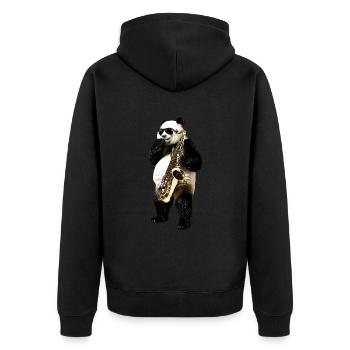 Panda Saxophone - Veste à capuche bio Premium Unisexe - noir - Dos - Nico (187cm)