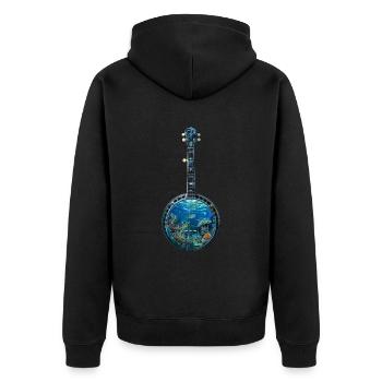 Fish Banjo - Unisex Premium Organic Zip Hoodie - black - Back - Nico (187cm)