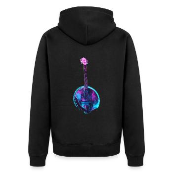 Banjo - Unisex Premium Organic Zip Hoodie - black - Back - Nico (187cm)