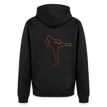 Thai Boxer Thai Boxing Thai Boxing Thai Boxing Muay Thai - Unisex Premium Organic Zip Hoodie - black - Back - Nico (187cm)