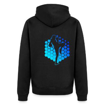 Boxe Thaïlandaise Hommes Boxe Thaïlandaise Femmes Boxeur thaïlandais Boxeur thaïlandais - Veste à capuche bio Premium Unisexe - noir - Dos - Nico (187cm)