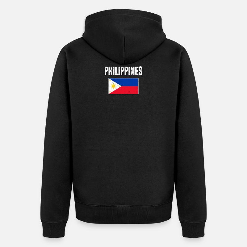 Drapeau philippin Fierté Philippine - Veste à capuche bio Premium Unisexe - noir