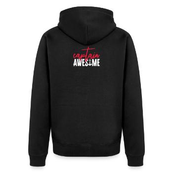 Captain Awesome Funny Sailing Boating - Unisex Premium Organic Zip Hoodie - black - Back - Nico (187cm)