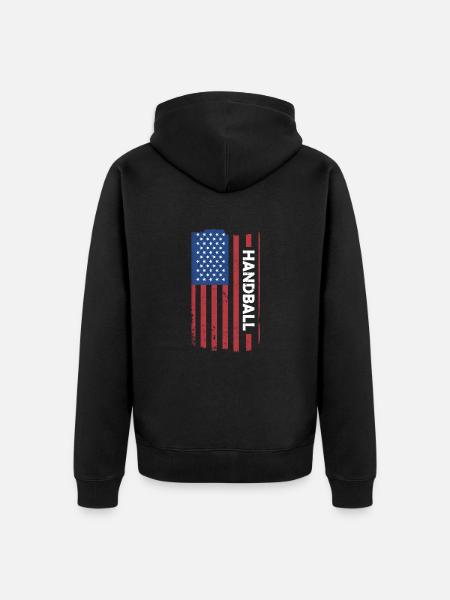 Sport Us Flag Handball - Unisex Premium Organic Zip Hoodie - black