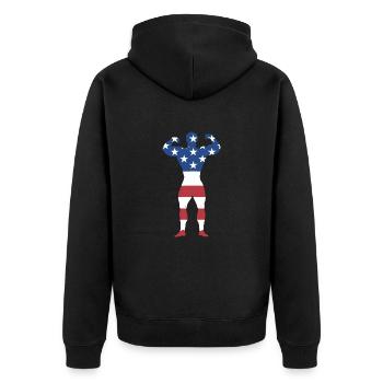 Sport Us Drapeau Musculation - Veste à capuche bio Premium Unisexe - noir - Dos - Nico (187cm)