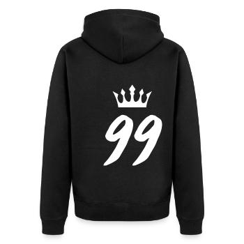 99 Couronne numérique - Veste à capuche bio Premium Unisexe - noir - Dos - Nico (187cm)
