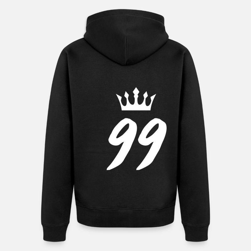 99 Couronne numérique - Veste à capuche bio Premium Unisexe - noir