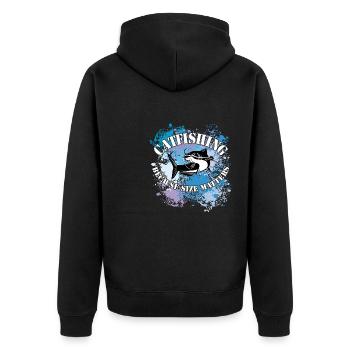 Catfish catfish fish catfish for splashes of paint - Unisex Premium Organic Zip Hoodie - black - Back - Nico (187cm)