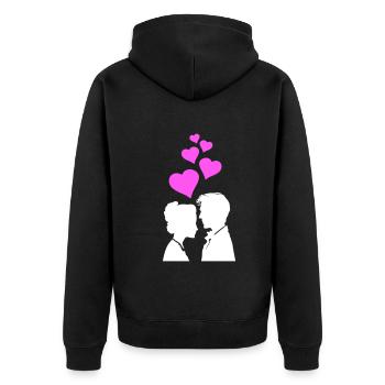 Ehepaar Hochzeit Couple Heirat - Unisex Premium Bio Zip Hoodie - Schwarz - Hinten - Nico (187cm)