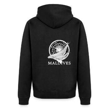 Buckelwale Malediven - Unisex Premium Bio Zip Hoodie - Schwarz - Hinten - Nico (187cm)