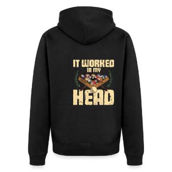 Professional Pool Player - Cue Sport It Worked In - Unisex Premium Bio Zip Hoodie - Schwarz - Hinten - Nico (187cm)