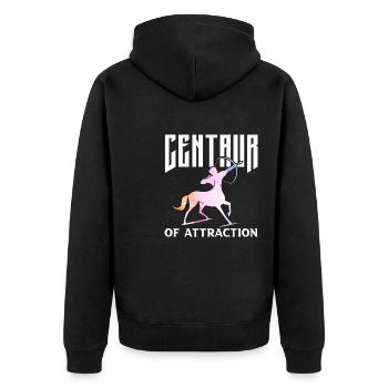 centaur of attraction Design for a mythology fan - Unisex Premium Bio Zip Hoodie - Schwarz - Hinten - Nico (187cm)