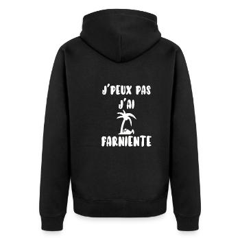 J’peux pas j’ai farniente - Veste à capuche bio Premium Unisexe - noir - Dos - Nico (187cm)
