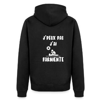 J’peux pas j’ai farniente - Veste à capuche bio Premium Unisexe - noir - Dos - Nico (187cm)