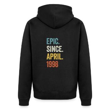 25 Years Epic Since April 1998 25th Birthday - Unisex Premium Organic Zip Hoodie - black - Back - Nico (187cm)