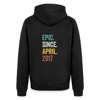 6 Years Epic Since April 2017 6th Birthday - Unisex Premium Organic Zip Hoodie - black - Back - Nico (187cm)