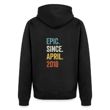 5 Years Epic Since April 2018 5th Birthday - Unisex Premium Organic Zip Hoodie - black - Back - Nico (187cm)