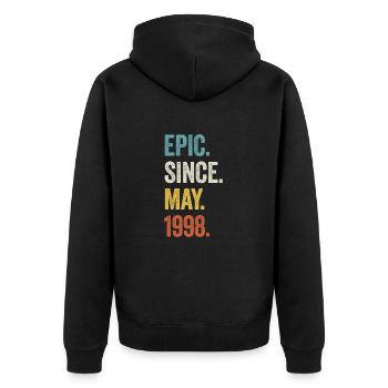 25 Years Old Epic Since May 1998 25th Birthday - Unisex Premium Organic Zip Hoodie - black - Back - Nico (187cm)