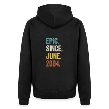 19e anniversaire 19 ans Epic depuis juin 2004 - Veste à capuche bio Premium Unisexe - noir - Dos - Nico (187cm)
