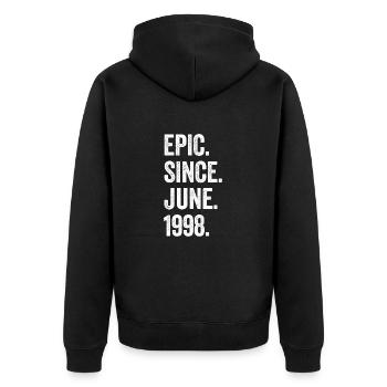 25 Years Old Epic Since June 1998 25th Birthday - Unisex Premium Organic Zip Hoodie - black - Back - Nico (187cm)