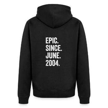 19e anniversaire 19 ans Epic depuis juin 2004 - Veste à capuche bio Premium Unisexe - noir - Dos - Nico (187cm)