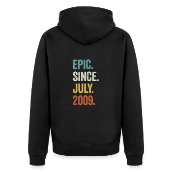 14e anniversaire 14 ans épiques depuis juillet 2009 - Veste à capuche bio Premium Unisexe - noir - Dos - Nico (187cm)