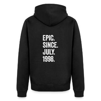 25 Years Old Epic Since July 1998 25th Birthday - Unisex Premium Organic Zip Hoodie - black - Back - Nico (187cm)