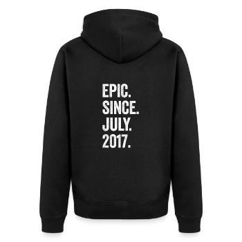 6 Years Old Epic Since July 2017 6th Birthday - Unisex Premium Organic Zip Hoodie - black - Back - Nico (187cm)