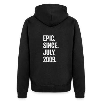 14e anniversaire 14 ans épiques depuis juillet 2009 - Veste à capuche bio Premium Unisexe - noir - Dos - Nico (187cm)
