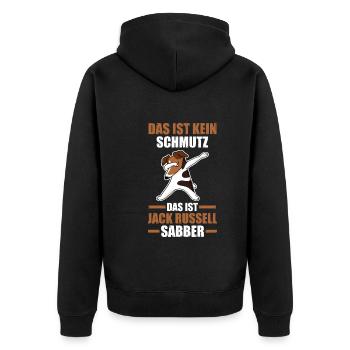 Hund Jack Russell - Unisex Premium Bio Zip Hoodie - Schwarz - Hinten - Nico (187cm)