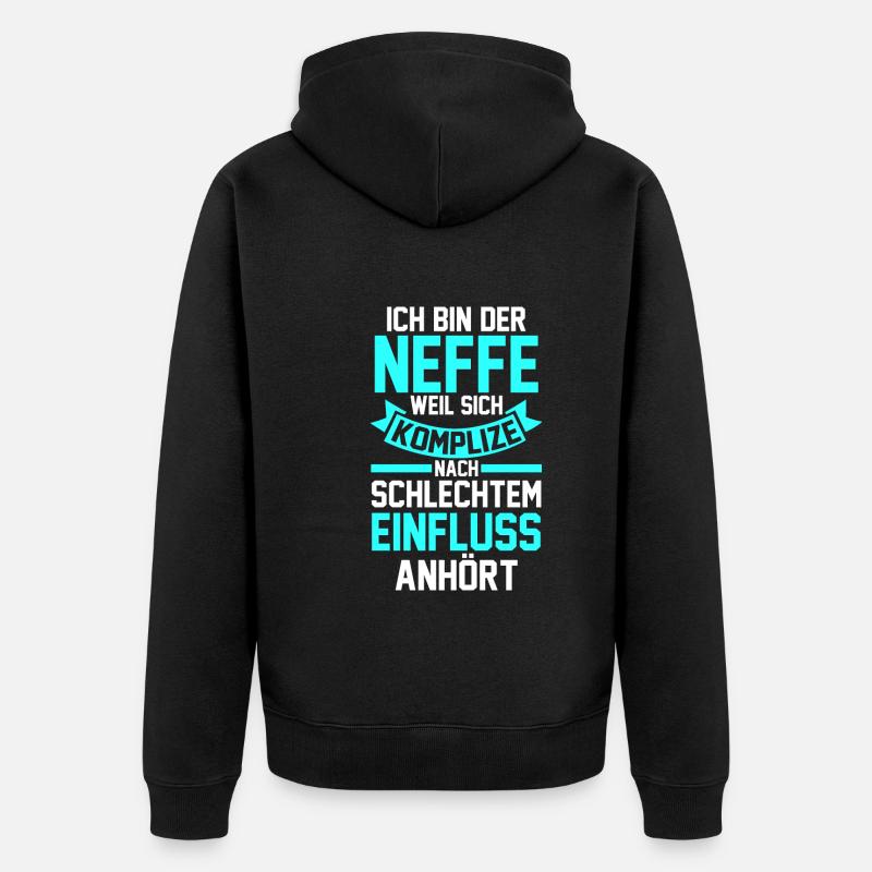 Neffe - Unisex Premium Bio Zip Hoodie - Schwarz