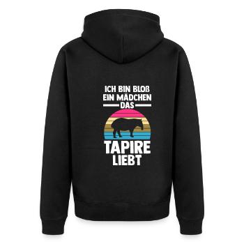 Tapir - Unisex Premium Bio Zip Hoodie - Schwarz - Hinten - Nico (187cm)