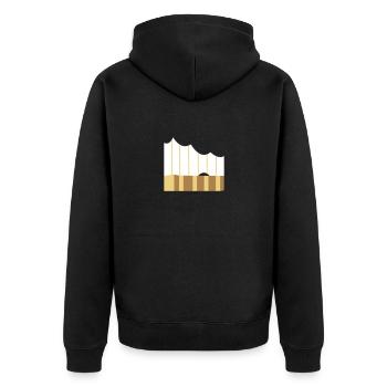 Elbphilharmonie Hamburg - Unisex Premium Bio Zip Hoodie - Schwarz - Hinten - Nico (187cm)