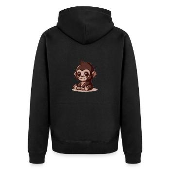 Bébé gorille - Veste à capuche bio Premium Unisexe - noir - Dos - Nico (187cm)