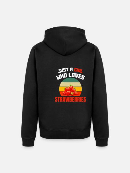 Fruit Summer Fruit Girl Gift Retro Strawberry - Unisex Premium Organic Zip Hoodie - black