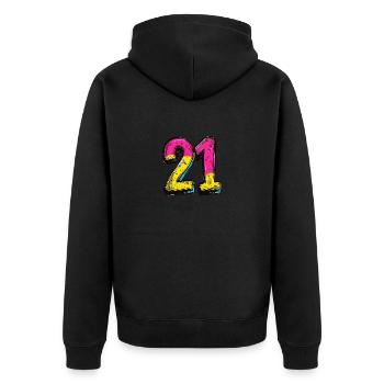 21 Number Comic - Unisex Premium Organic Zip Hoodie - black - Back - Nico (187cm)