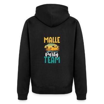 Malle Party Team - Unisex Premium Bio Zip Hoodie - Schwarz - Hinten - Nico (187cm)