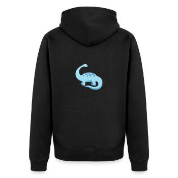Petit dinosaure bleu mignon - Veste à capuche bio Premium Unisexe - noir - Dos - Nico (187cm)