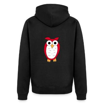 Owl Red Owl - Unisex Premium Organic Zip Hoodie - black - Back - Nico (187cm)