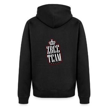 Zrce Team - Unisex Premium Bio Zip Hoodie - Schwarz - Hinten - Nico (187cm)