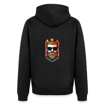 Couronne Royale Hipster Cool Party - Veste à capuche bio Premium Unisexe - noir - Dos - Nico (187cm)