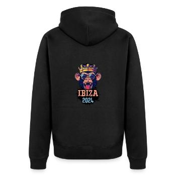 Ibiza 2024 Singe de fête - Veste à capuche bio Premium Unisexe - noir - Dos - Nico (187cm)