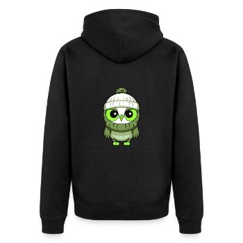 Bande dessinée d’hiver hibou - Veste à capuche bio Premium Unisexe - noir - Dos - Nico (187cm)