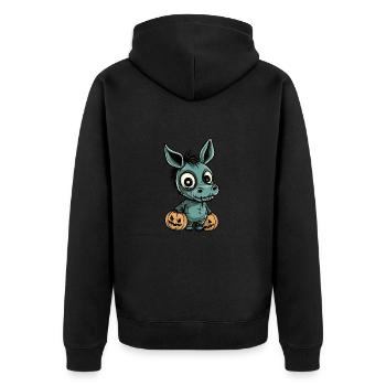 Donkey Halloween Comic Funny - Unisex Premium Organic Zip Hoodie - black - Back - Nico (187cm)