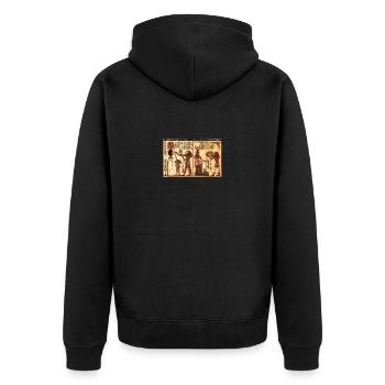 Altägyptische Hiroglyphen - Unisex Premium Bio Zip Hoodie - Schwarz - Hinten - Nico (187cm)