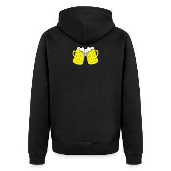 beer glasses - Unisex Premium Organic Zip Hoodie - black - Back - Nico (187cm)