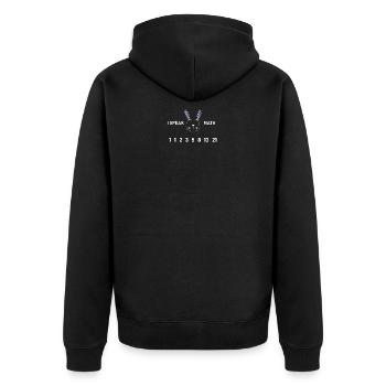 Je parle lapin de fibonacci de maths - Veste à capuche bio Premium Unisexe - noir - Dos - Nico (187cm)