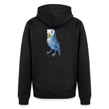 budgie budgerigar birds voegel - Unisex Premium Organic Zip Hoodie - black - Back - Nico (187cm)